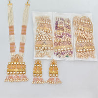Rajwadi Collection Royal Pota Stone And Pearl Statement Long Necklace Set