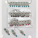 Rajwadi Collection Grand Crystal Stone And Beads Choker Necklace Set