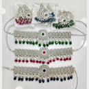 Rajwadi Collection Grand Crystal Stone And Beads Choker Necklace Set