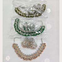 Rajwadi Collection Grand Crystal Stone And Pearl Necklace Set