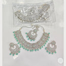 Rajwadi Collection Grand Crystal Stone And Beads Necklace Set
