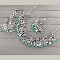 Rajwadi Collection Grand Crystal Stone And Pearl Necklace Set