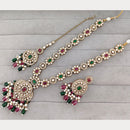 Rajwadi Collection Designer Pota Stone And Beads Long Necklace Set