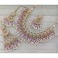 Rajwadi Collection Glam Crystal Stone And Pearl Traditional Necklace Set