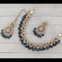Rajwadi Collection Crystal Stone And Pearl Necklace Set