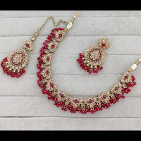 Rajwadi Collection Crystal Stone And Pearl Necklace Set