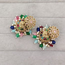 Rajwadi Collection Sparkling Crystal Stone And Beads Jhumki Earrings