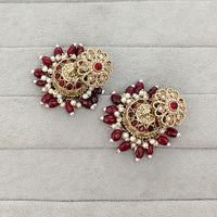 Rajwadi Collection Sparkling Crystal Stone And Beads Jhumki Earrings