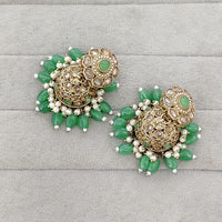 Rajwadi Collection Sparkling Crystal Stone And Beads Jhumki Earrings