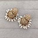 Rajwadi Collection Sparkling Crystal Stone And Beads Jhumki Earrings