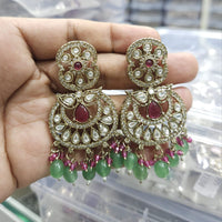 Rajwadi Collection Ethnic Pota Stone And Beads Dangler Earrings