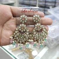 Rajwadi Collection Ethnic Pota Stone And Beads Dangler Earrings