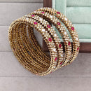 Rajwadi Collection Heritage Pota Stone Bangles Set