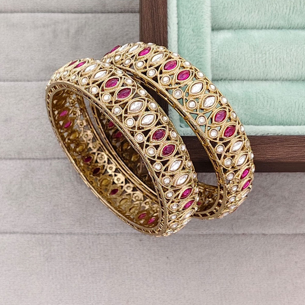 Rajwadi Collection Heritage Pota Stone Bangles Set