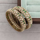 Rajwadi Collection Heritage Pota Stone Bangles Set