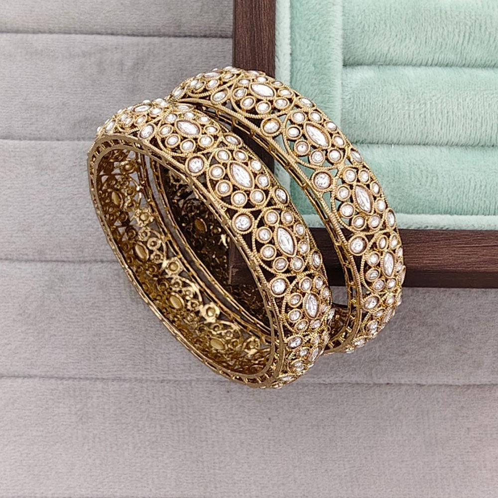 Rajwadi Collection Heritage Pota Stone Bangles Set