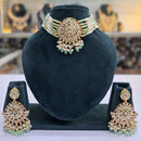 Rajwadi Collection Grand Crystal Stone Pearl And Beads Choker Necklace Set