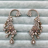 Rajwadi Collection Glamorous American Diamond (Left & Right) Ear Cuff Earrings