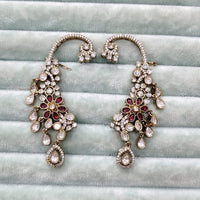 Rajwadi Collection Glamorous American Diamond (Left & Right) Ear Cuff Earrings