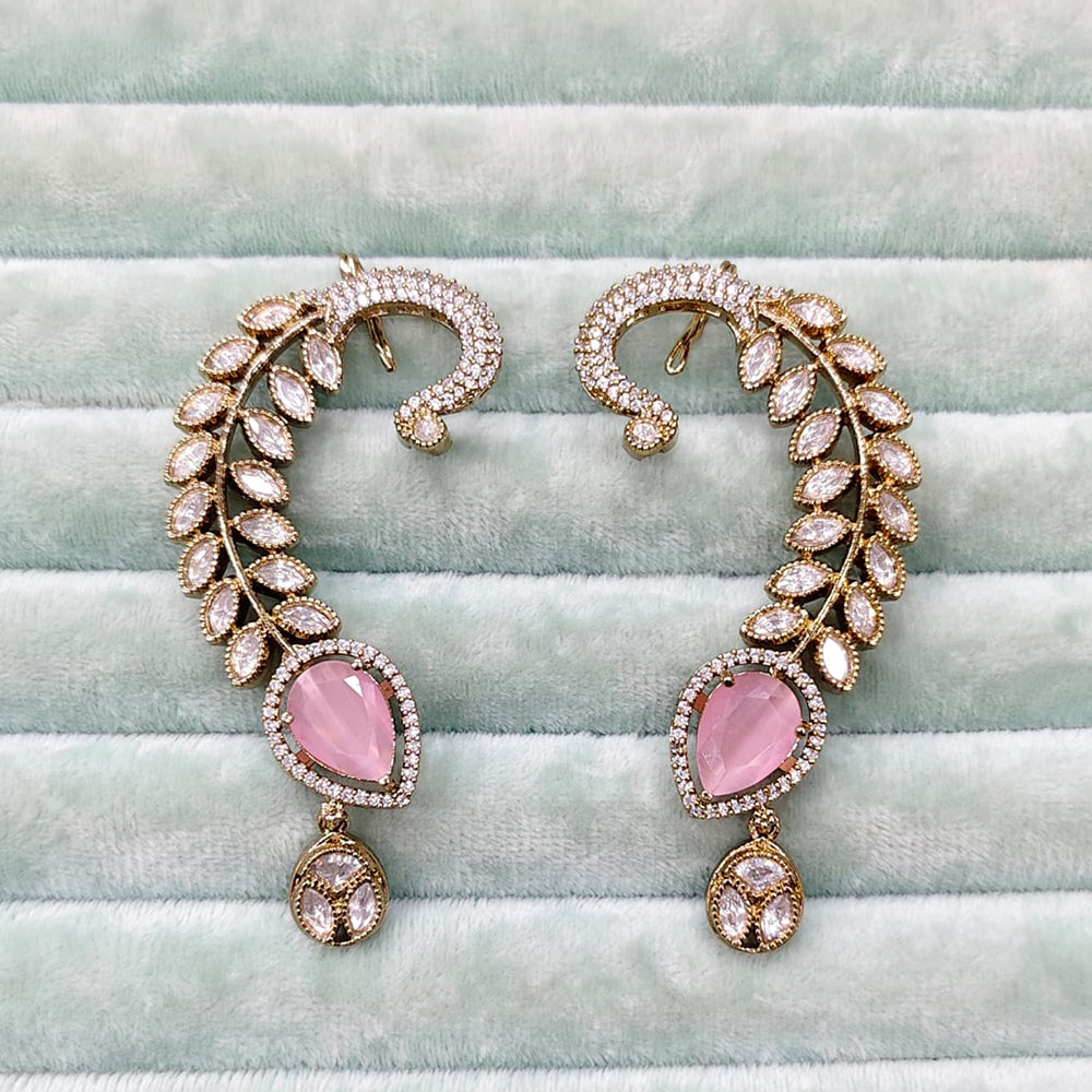 Rajwadi Collection Glamorous American Diamond (Left & Right) Ear Cuff Earrings