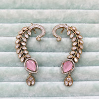 Rajwadi Collection Glamorous American Diamond (Left & Right) Ear Cuff Earrings