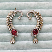 Rajwadi Collection Glamorous American Diamond (Left & Right) Ear Cuff Earrings