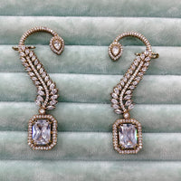 Rajwadi Collection Glamorous American Diamond (Left & Right) Ear Cuff Earrings