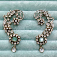 Rajwadi Collection Glamorous American Diamond (Left & Right) Ear Cuff Earrings