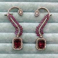 Rajwadi Collection Glamorous American Diamond (Left & Right) Ear Cuff Earrings