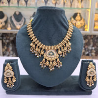 Rajwadi Collection Pota Stone Pearl And Beads Statement Necklace Set