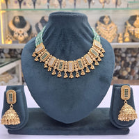 Rajwadi Collection Pota Stone Pearl And Beads Statement Necklace Set