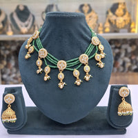 Rajwadi Collection Pota Stone Pearl And Beads Statement Necklace Set