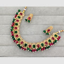 Rajwadi Collection Glam Crystal Stone Beads And Pearl Designer Necklace Set