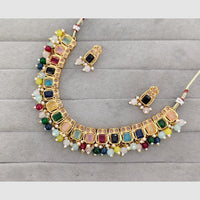 Rajwadi Collection Glam Crystal Stone Beads And Pearl Designer Necklace Set