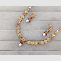 Rajwadi Collection Glam Crystal Stone Beads And Pearl Designer Necklace Set