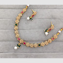 Rajwadi Collection Glam Crystal Stone Beads And Pearl Designer Necklace Set