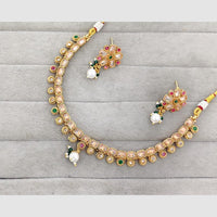 Rajwadi Collection Glam Crystal Stone Beads And Pearl Designer Necklace Set