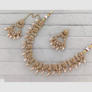 Rajwadi Collection Glam Crystal Stone Beads And Pearl Designer Necklace Set