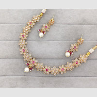Rajwadi Collection Glam Crystal Stone Beads And Pearl Designer Necklace Set