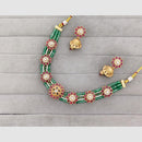 Rajwadi Collection Glam Pota Stone  And Pearl Traditional Necklace Set