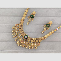 Rajwadi Collection Glam Pota Stone Beads And Pearl Designer Necklace Set