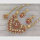 Rajwadi Collection Glam Pota Stone  And Pearl Traditional Designer Necklace Set