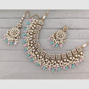 Rajwadi Collection Glam Pota Stone Beads And Pearl Designer Necklace Set