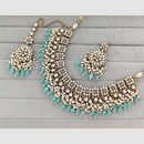 Rajwadi Collection Glam Pota Stone Beads And Pearl Designer Necklace Set