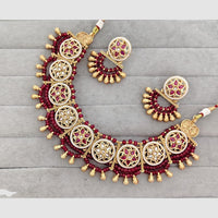 Rajwadi Collection Glam Crystal Stone Beads And Pearl Designer Necklace Set