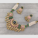 Rajwadi Collection Glam Pota Stone Beads And Pearl Designer Necklace Set