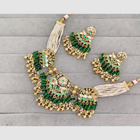 Rajwadi Collection Glam Pota Stone Beads And Pearl Designer Necklace Set