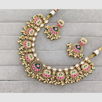 Rajwadi Collection Glam Pota Stone Beads And Pearl Designer Necklace Set