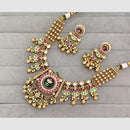 Rajwadi Collection Glam Pota Stone Beads And Pearl Designer Necklace Set