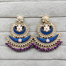 Rajwadi Collection Traditional Kundan Stone And Pearl  Meenakari Dangler Earrings
